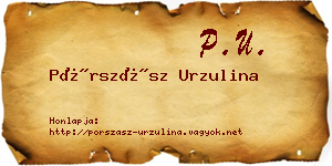 Pórszász Urzulina névjegykártya